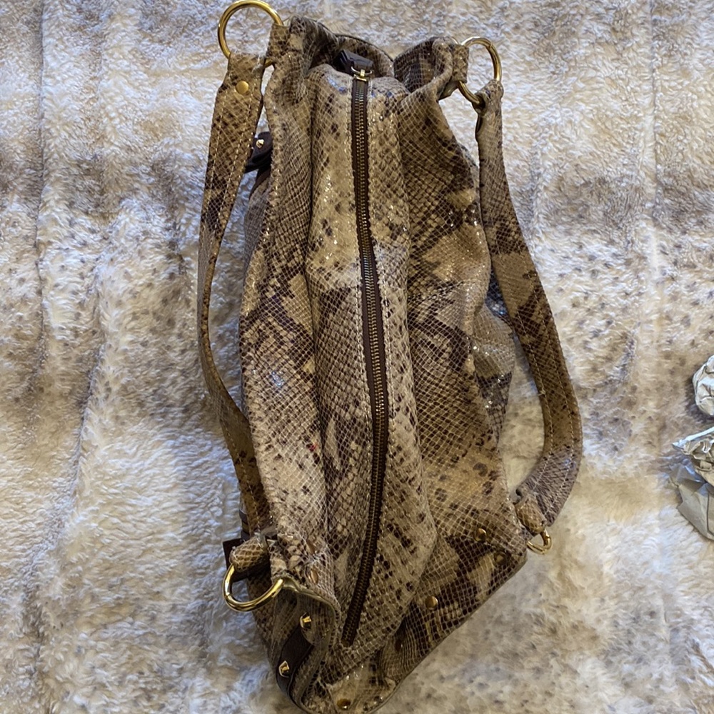 Cynthia Rowley Python Print Hobo Bag With Brown D… - image 4